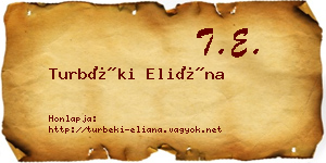 Turbéki Eliána névjegykártya